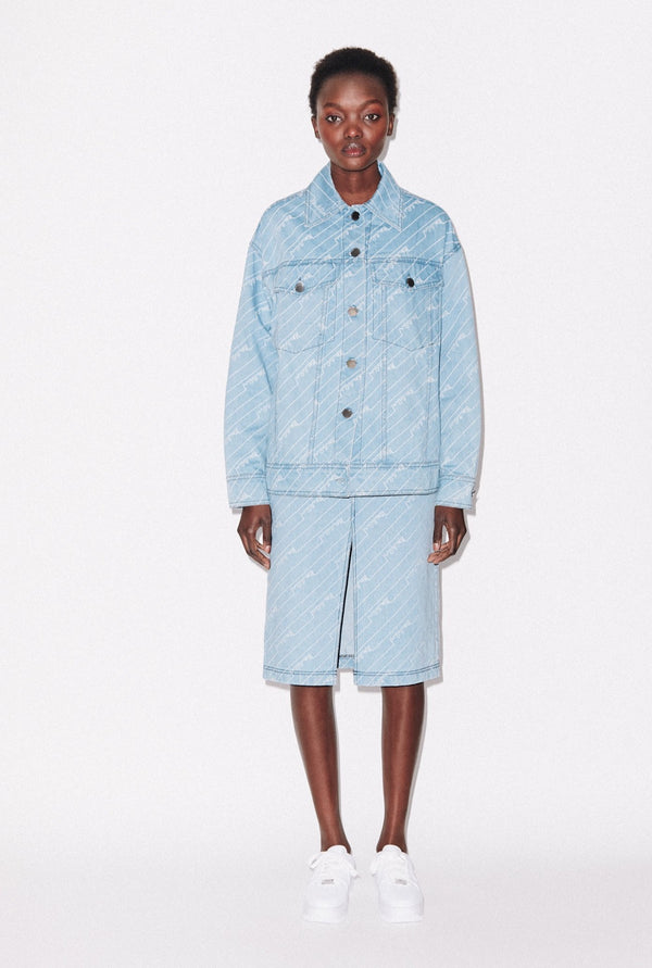 House Of Holland House Of Holland Monogram Denim Skirt