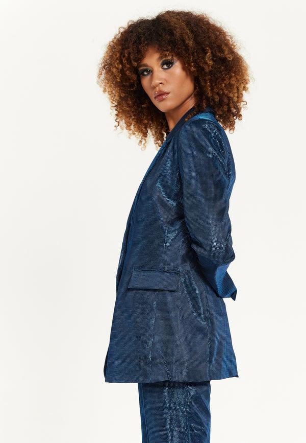 House Of Holland House Of Holland Navy Shimmer Blazer
