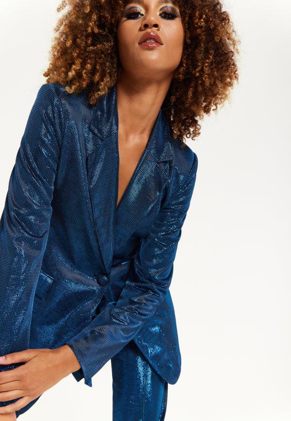 house of holland House of Holland Navy Shimmer Blazer
