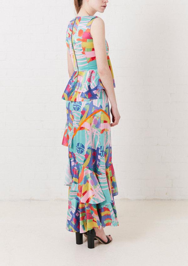 House Of Holland House Of Holland Nova Print Satin Maxi Dress