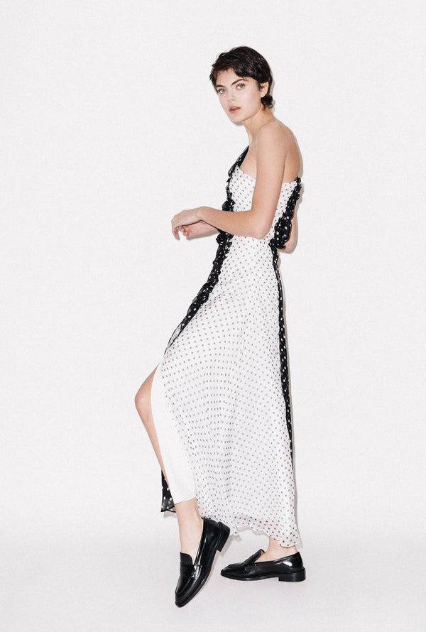 House Of Holland House Of Holland One Shoulder Polka Gathered Dress