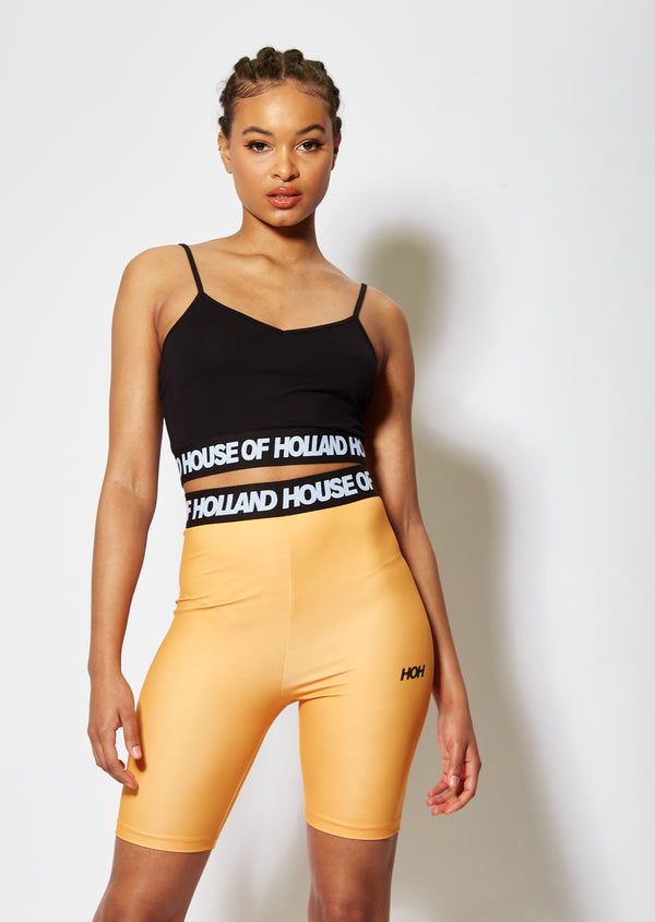 House Of Holland House Of Holland Orange And Black Cycle Shorts