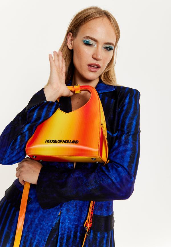House Of Holland House Of Holland Orange Ombre Heart Cut Out Bag