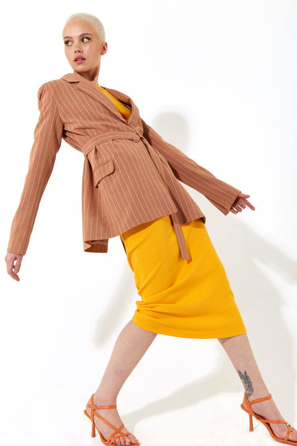 House Of Holland House Of Holland Oversized Jacket With A Belt Button Fastening And Extra Long Sleeves