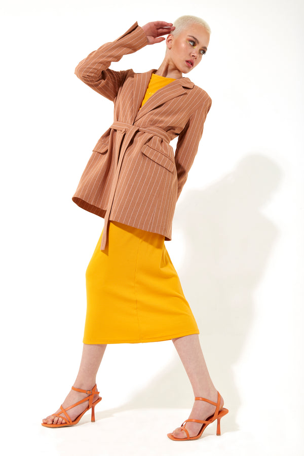 House Of Holland House Of Holland Oversized Jacket With A Belt Button Fastening And Extra Long Sleeves