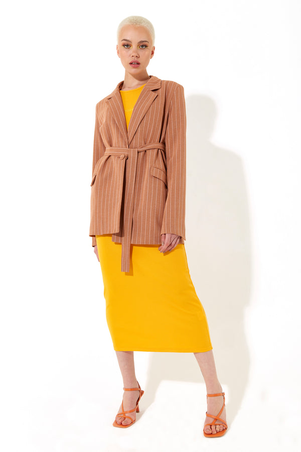 house of holland House of Holland Oversized Jacket with A Belt Button Fastening and Extra Long Sleeves