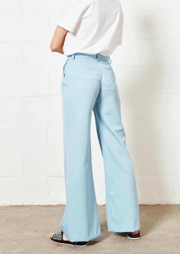 House Of Holland House Of Holland Pale Blue Wide Leg Trouser