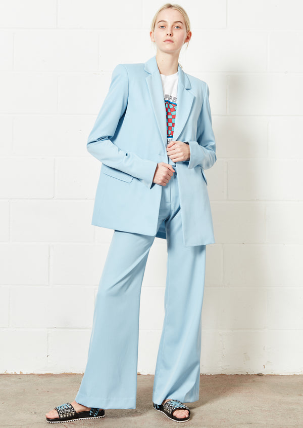 house of holland House of Holland Pale Blue Wide Leg Trouser