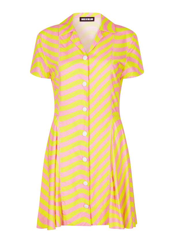 House Of Holland House Of Holland Pink And Lime Surfer Dress