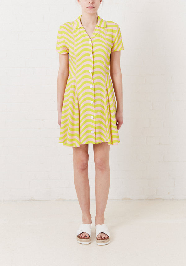 house of holland House of Holland Pink And Lime Surfer Dress