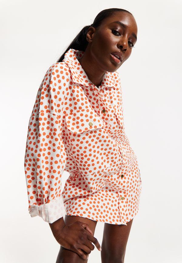 House Of Holland House Of Holland Polka Dot Oversized Shirt Dress