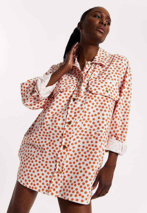 house of holland House of Holland Polka Dot Oversized Shirt Dress