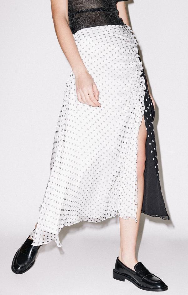 House Of Holland House Of Holland Polka Gathered Midi Skirt