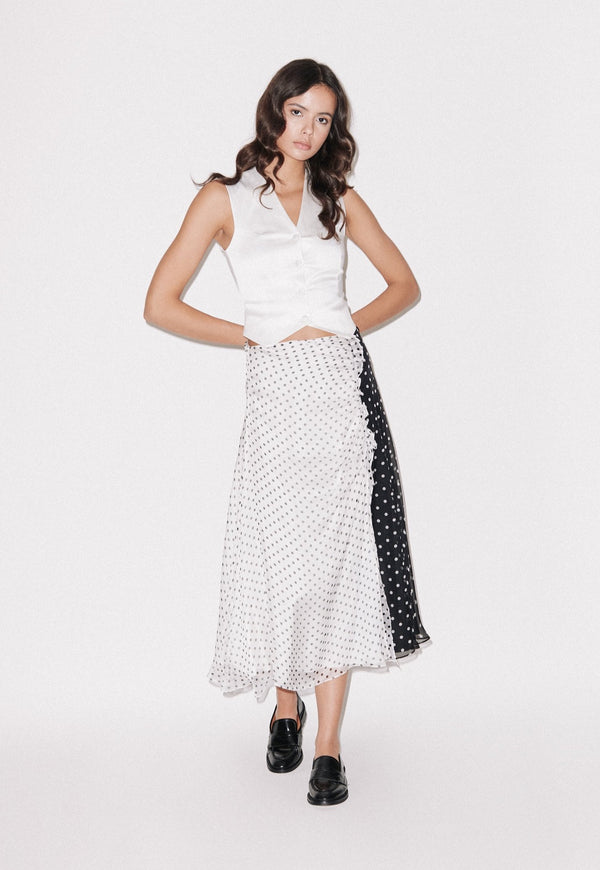 House Of Holland House Of Holland Polka Gathered Midi Skirt