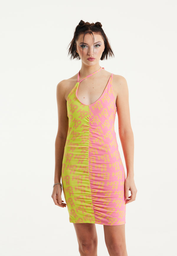 house of holland House Of Holland Printed Jersey Mini Dress With Open Back house of holland House Of Holland Printed Jersey Mini Dress With Open Back