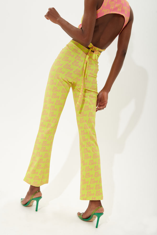 House Of Holland House Of Holland Printed Jersey Trousers In Yellow