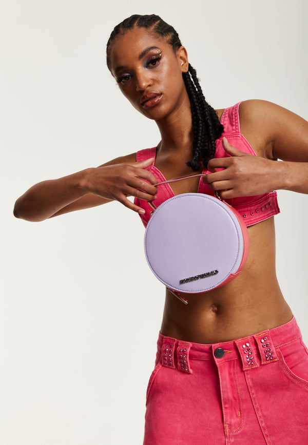 House Of Holland House Of Holland Purple And Fuchsia Shoulder Bag