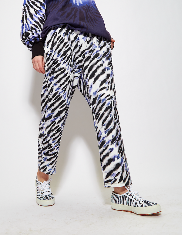 House Of Holland House Of Holland Purple And White Tie Dye Zebra Print Joggers