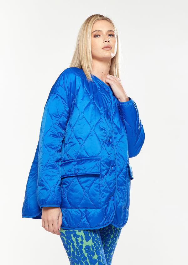 House Of Holland House Of Holland Quilted Jacket In Blue