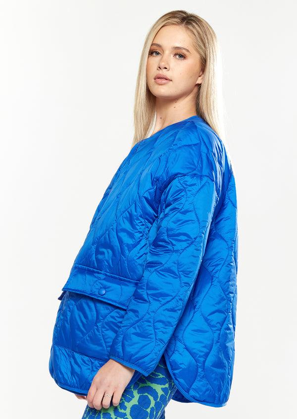 House Of Holland House Of Holland Quilted Jacket In Blue