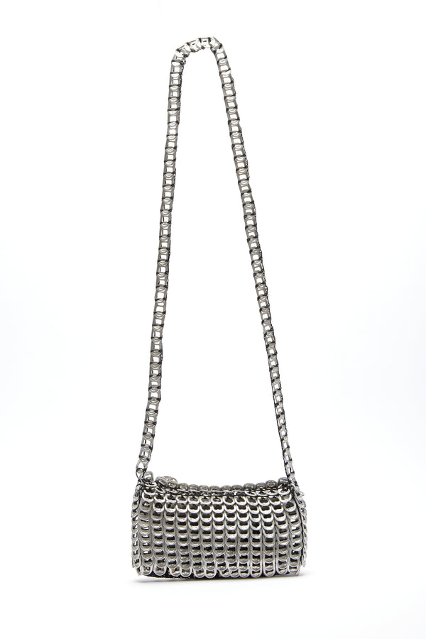 House Of Holland House Of Holland Recycled Metallic Silver Cross Body Bag