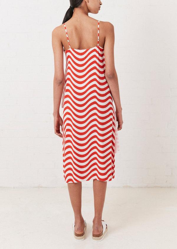 House Of Holland Red And Pink Wave Slip Dress