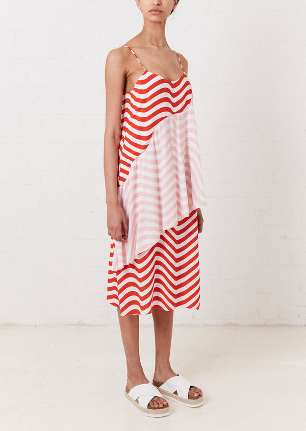 house of holland Red And Pink Wave Slip Dress