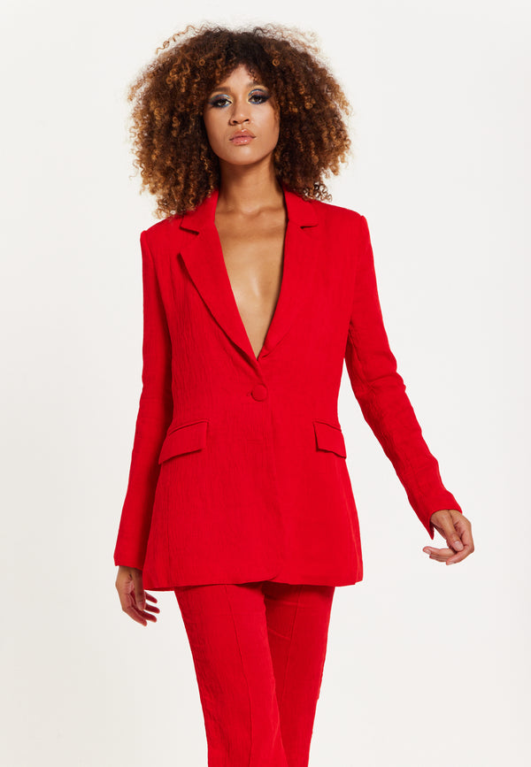 House Of Holland House Of Holland Red Block Colour Pleat Blazer