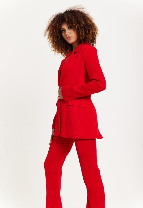 House Of Holland House Of Holland Red Block Colour Pleat Blazer