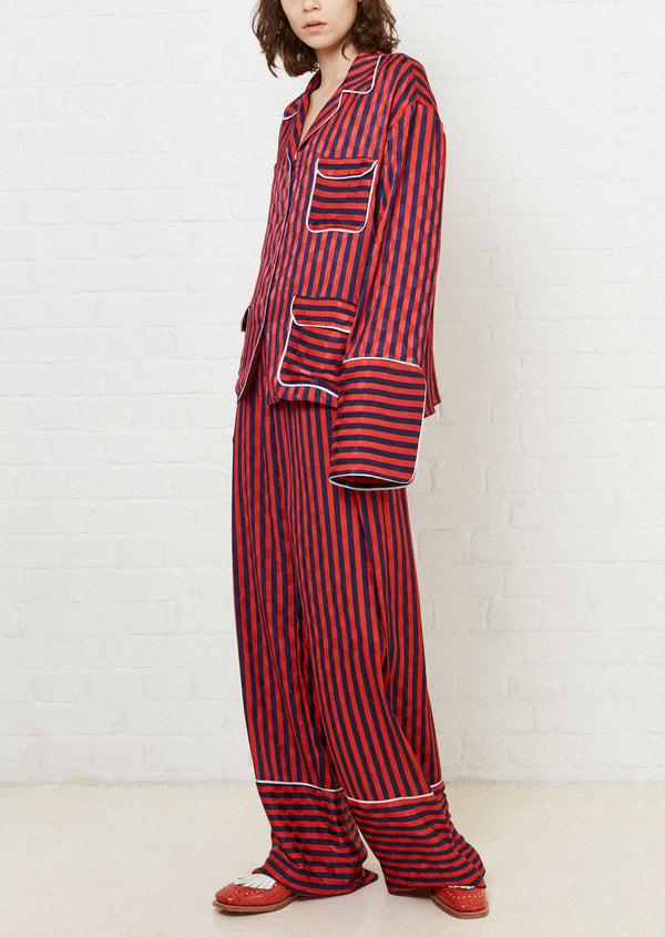 House Of Holland House Of Holland Red & Navy Stripe Pyjama Style Trousers