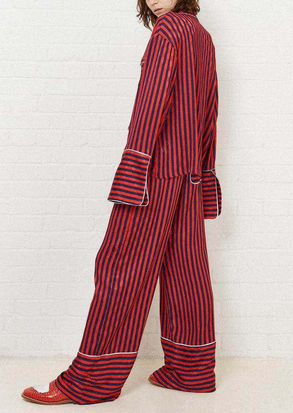 House Of Holland House Of Holland Red & Navy Stripe Pyjama Style Trousers