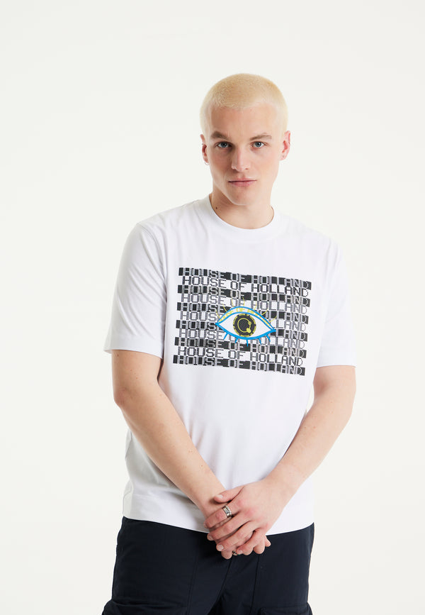 House Of Holland House Of Holland Rhinestone Printed T-shirt In White