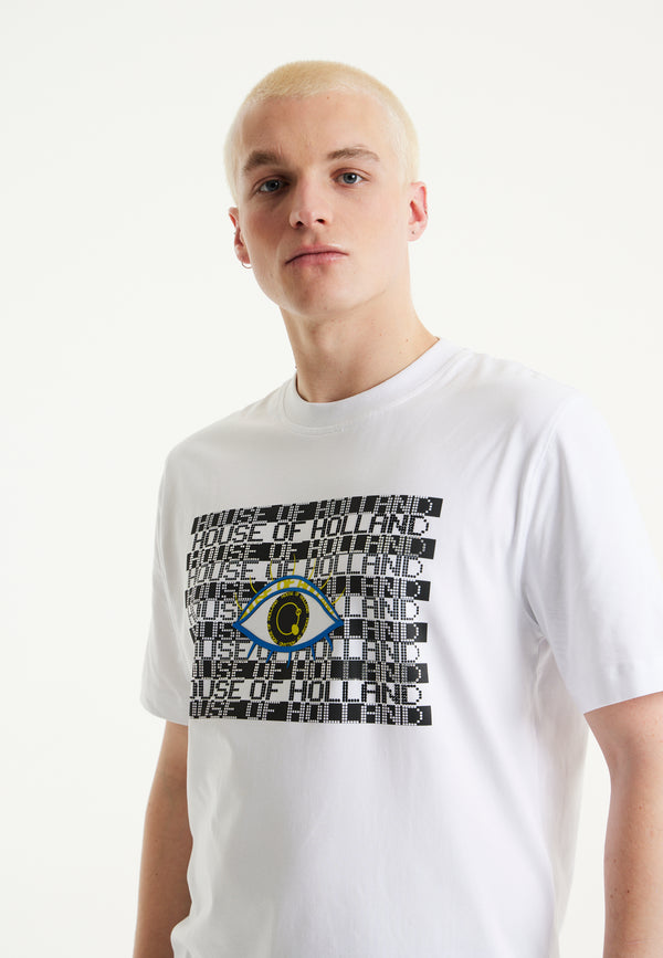 House Of Holland House Of Holland Rhinestone Printed T-shirt In White