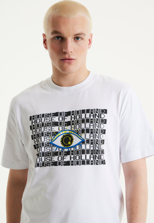 House Of Holland House Of Holland Rhinestone Printed T-shirt In White