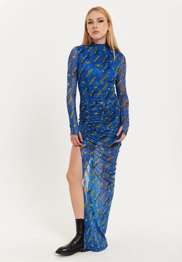 house of holland House Of Holland Rocket Print Mesh Dress house of holland House Of Holland Rocket Print Mesh Dress
