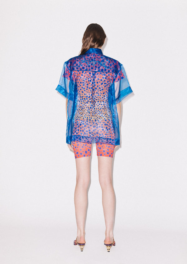 House Of Holland House Of Holland Sheer Blue Boxy Shirt