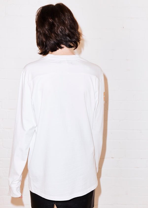 House Of Holland House Of Holland Shesvague 'Obsessed' White Long Sleeve Tee