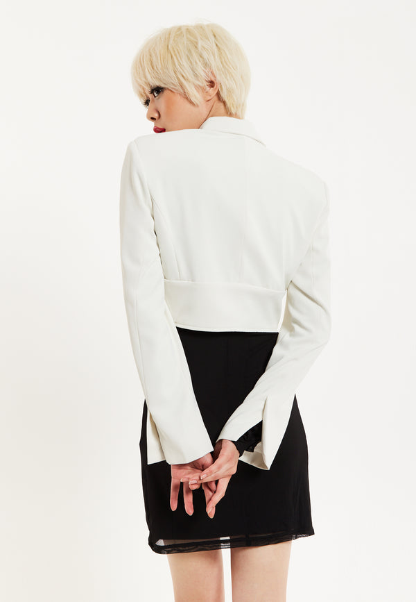 House Of Holland House Of Holland Short Lock Jacket Off White