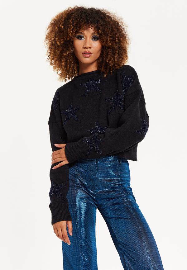house of holland Sparkle Star Jumper in Black house of holland Sparkle Star Jumper in Black