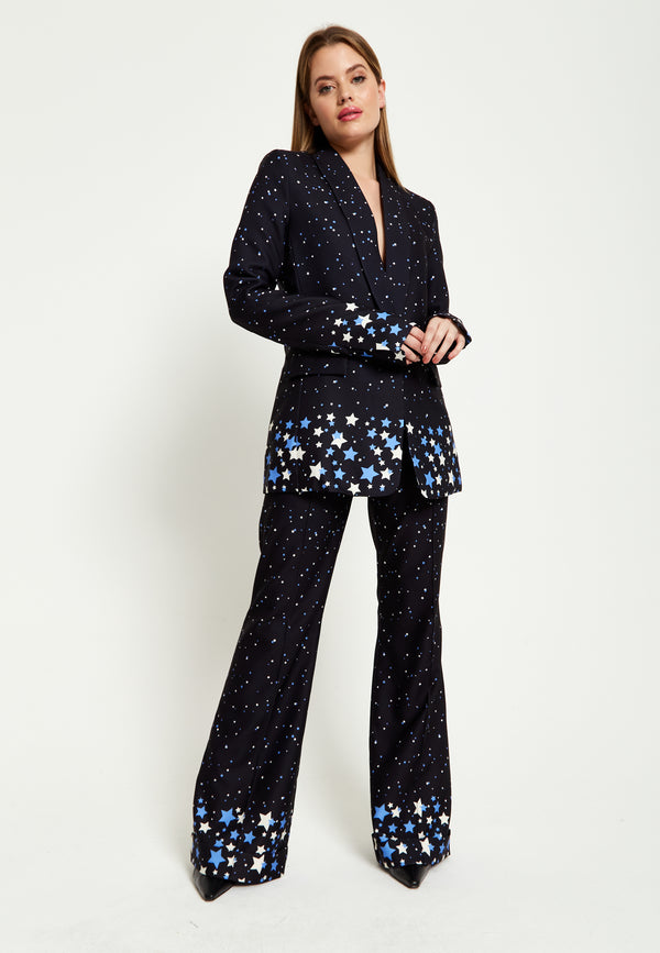 House Of Holland House Of Holland Star Print Blazer In Black