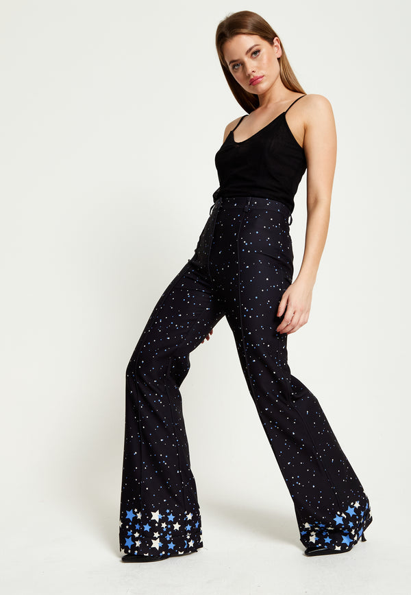 House Of Holland House Of Holland Star Print Trousers In Black