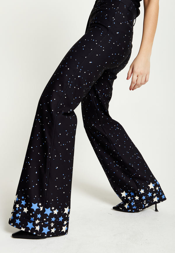 House Of Holland House Of Holland Star Print Trousers In Black
