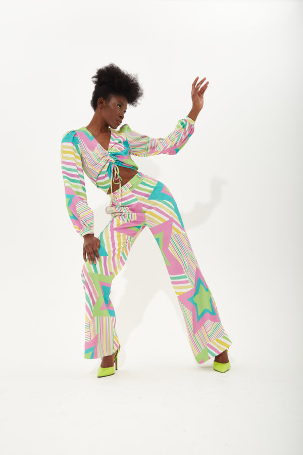 House Of Holland House Of Holland Star Print Wide Leg Trousers