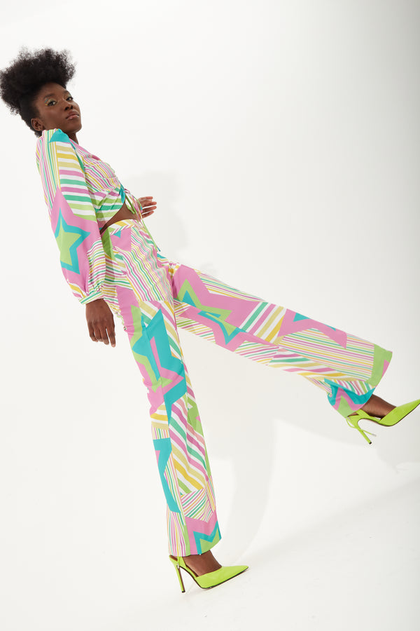 House Of Holland House Of Holland Star Print Wide Leg Trousers