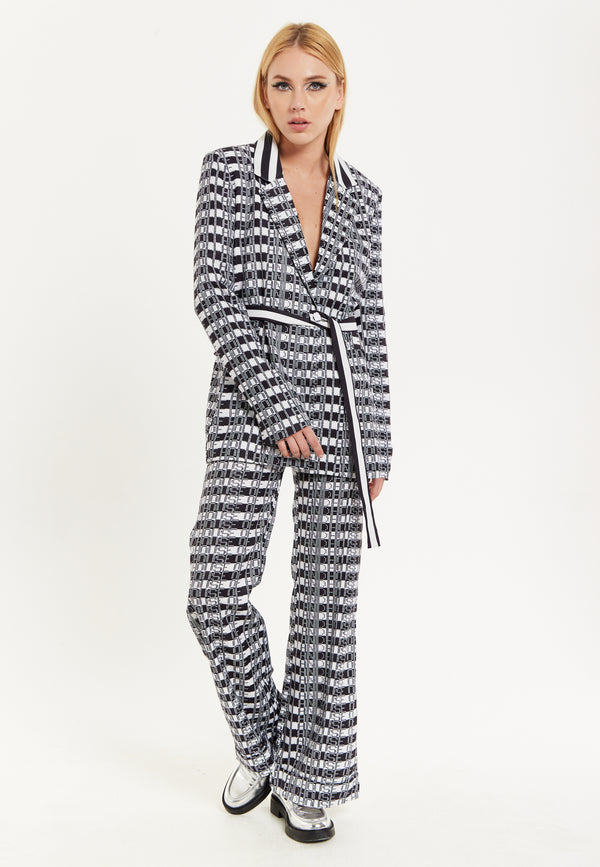 House Of Holland House Of Holland Striped Blazer With Eye Embroidery Back