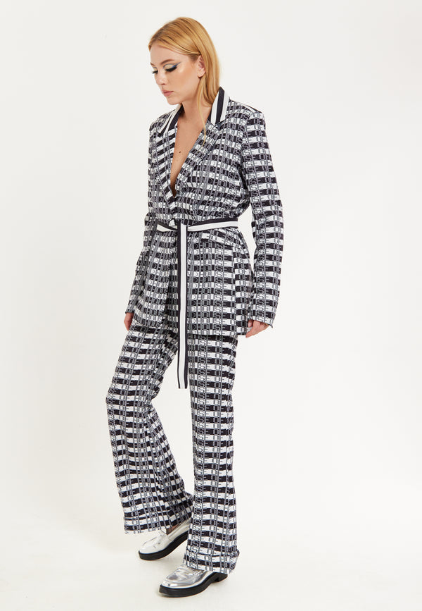 House Of Holland House Of Holland Striped Blazer With Eye Embroidery Back