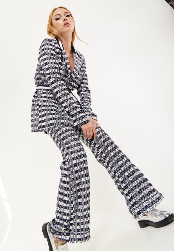 House Of Holland House Of Holland Striped Blazer With Eye Embroidery Back