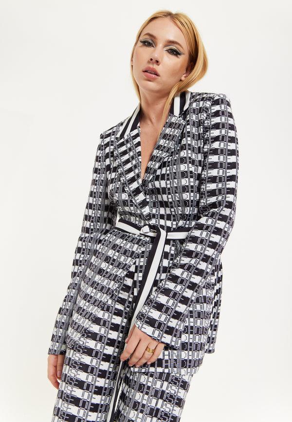 house of holland House Of Holland Striped Blazer With Eye Embroidery Back