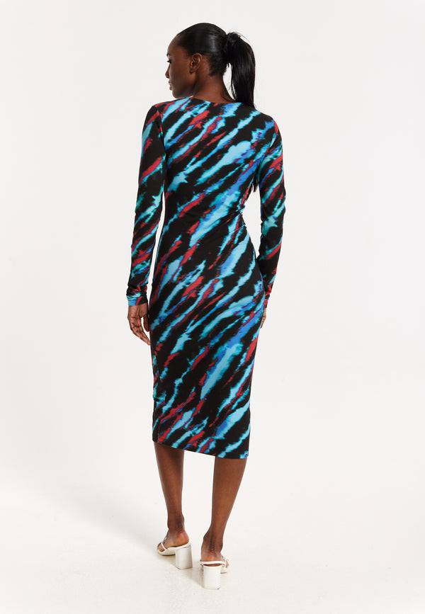 House Of Holland Tie Dye Bodycon Midi Dress