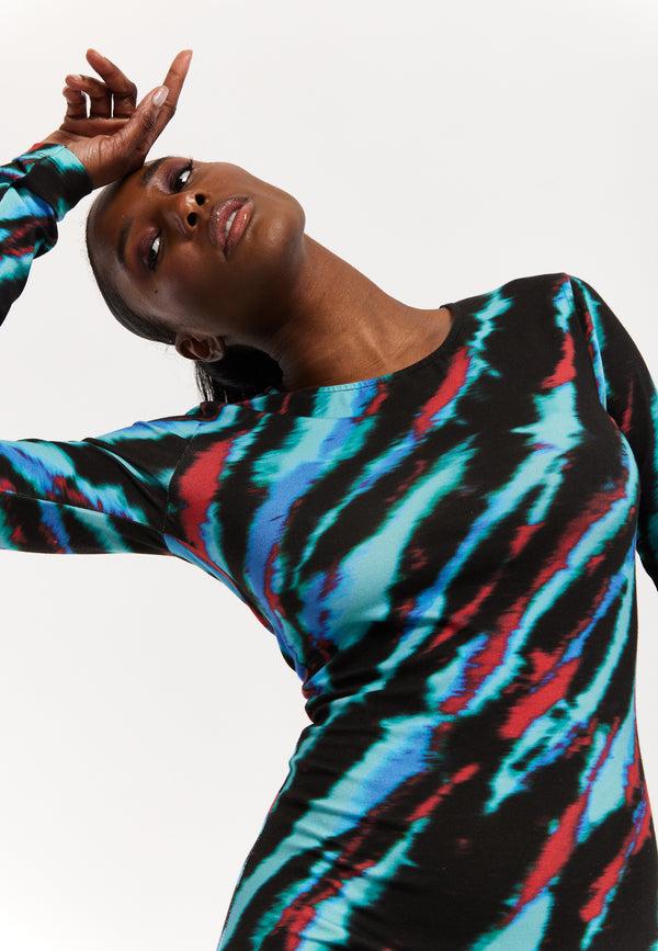 House Of Holland Tie Dye Bodycon Midi Dress